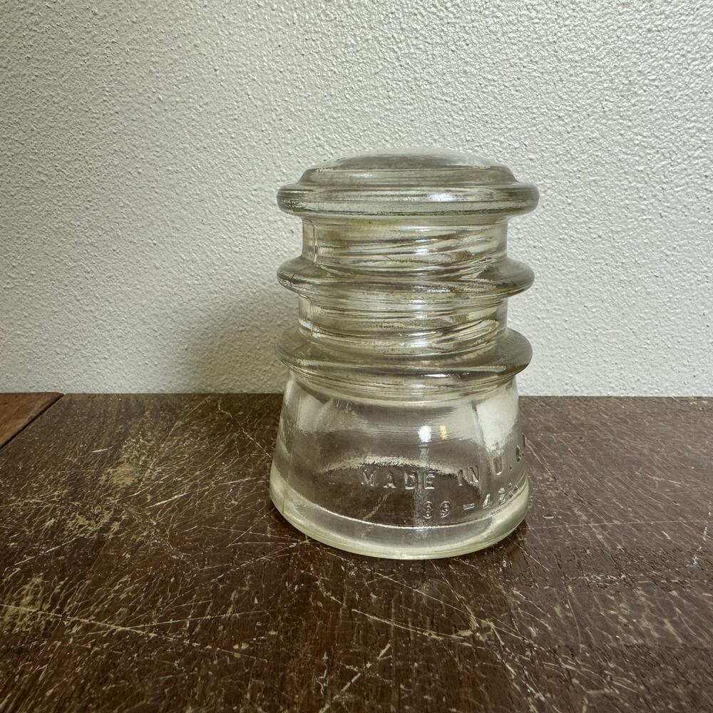 Hemingray Clear Glass Heavy Vintage 1950s Electrical Insulator Decor Door Stop‎